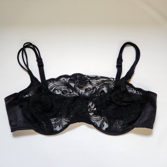 Glamorise Other - Vintage Special Request by Glamorise Black Floral Lace Underwire Bra 42B #9139